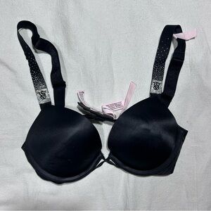 Victoria's Secret Very Sexy Bombshell Add-2-Cups Shine Strap Push-Up Bra 32A New